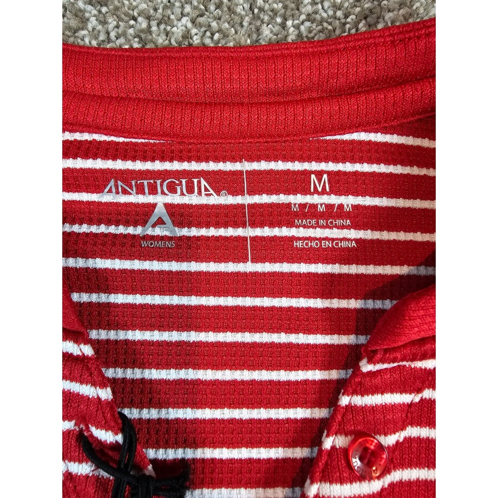 Antigua Philadelphia Phillies Maverick Henley Top Red Striped Long Sleeve M - Picture 13 of 14